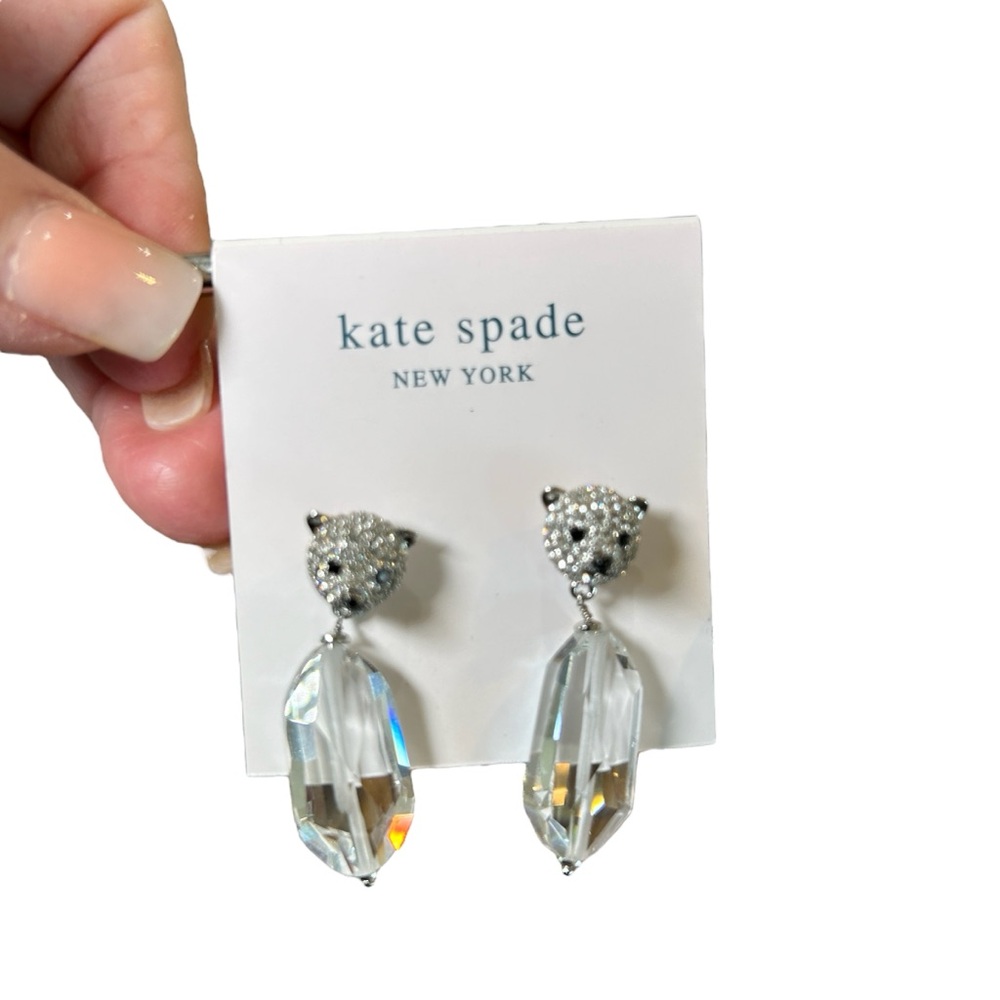 Kate ♠️ Spade dangle crystal earrings with teddy bear posts.